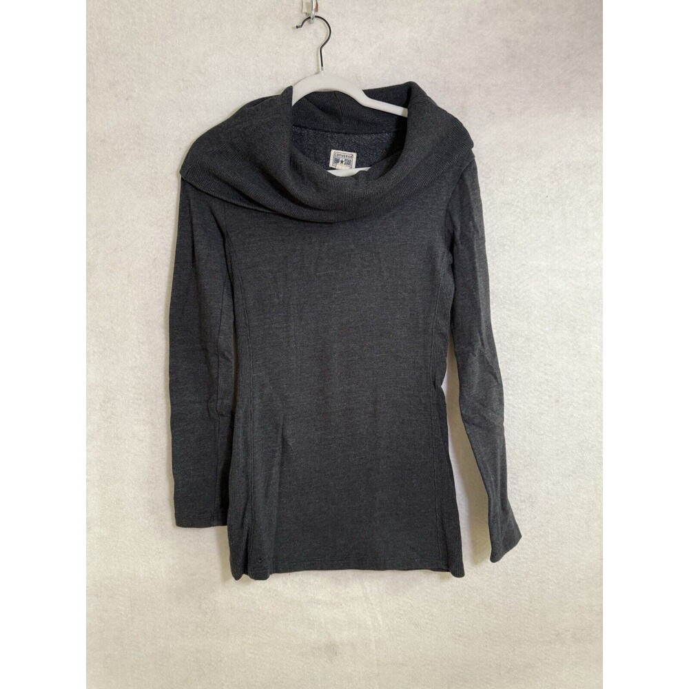 Converse One Star Women's Black Cowl Neck Cotton Sweater Tunic – Sz XS